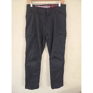 Wrangler Pants Mens Black Performance Zip Cargo Straight Fit Stretch, 30x30